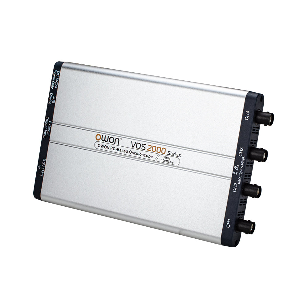 LinkMejor VDS2000 Series PC Oscilloscope 25MHz Bandwidth 100MSa/s Sampling Rate Multi-Platform Compatible USB Interface 8-Bit Vertical Resolution