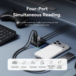 Vention CHZ 5-in-1 USB3.0 Hub Charger 3USB-A+USB-C Fast Charging USB-C 3.2 Gen1 5Gbps Desktop Hub Adapter with RGB Light for iPhone 17 17Pro 16 Pro Max 15 14 for Xiaomi 17pro for SAMSUNG for OPPO