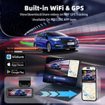 A8 4K Dual Lens Dash Cam Car Driving Recorder Built-in WiFi GPS Super Night Vision 24H Parking Monitor G-Sensor