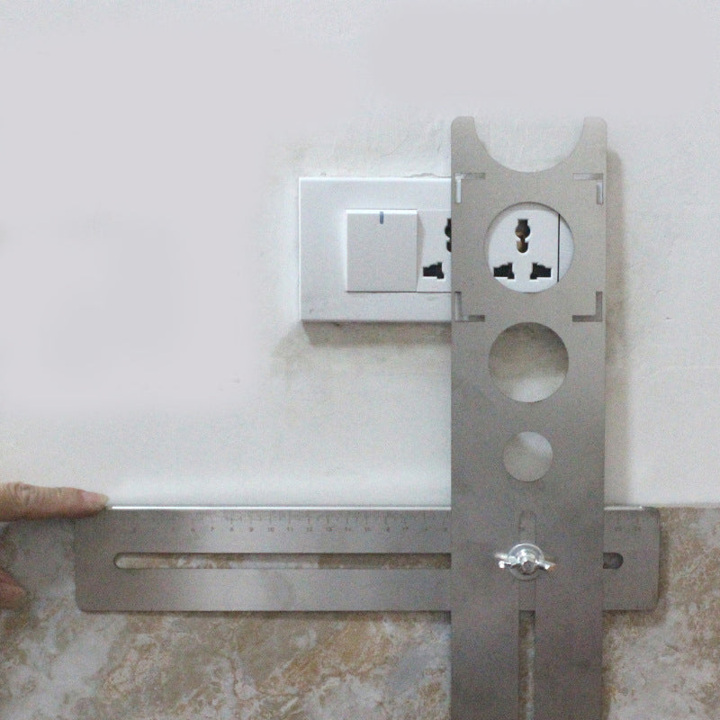 Adjustable Tile Hole Locator Stainless Steel Multi Hole Drill Guide Tool 360 Degree Positioning for Ceramic Marble Glass Floor Installation