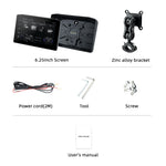 6.25" Wireless CarPlay Moto Android Auto Portable Digital Dashboard Anti Theft Removable Screen GPS Motorcycle Navigation