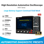 NEW Micsig AHO14-200 Automotive Oscilloscope 12bit 200MHz Bandwidth 1GSa/s Sampling Rate 4 Channels 110Mpts Memory 8 Inch Touch Screen