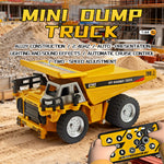 LinkMejor HG4-243 HG4-301 HG4-431 RTR 1/64 2.4G Mini RC Car Alloy Forklift Excavator Dump Truck Support App Remote Controlled LED Light Sound Engineering Vehicle Two Speed Desktop Toys Model Collection Gift For Boys
