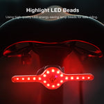 LinkMejor X8 Wireless Remote Bike Turn Taillight 400mAh Battery 7 Light Modes Type-C Rechargeable IPX5 Waterproof Smart Brake Sensing Loud Warning Bicycle Rear Light for Night Safe Cycling