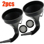 Engine Refueling Funnel Oil Filling Strainer Car Motorcycle Extension Pipe Hose Funnels Tool with Oil Filter Mesh