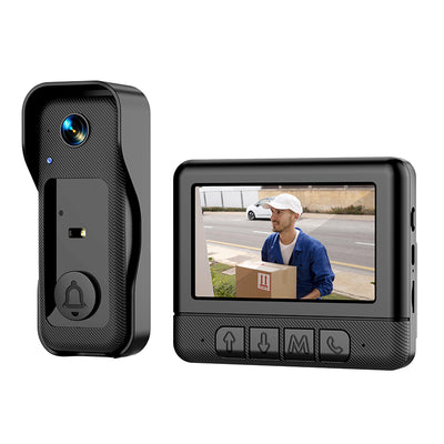 X6 Intelligent Visual Doorbell with 4.3 Inch Screen Two Way Intercom Wireless Video Doorbell 130° Wide Angle Night Vision Support Battery Powered Security Camera