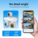 3MP Triple-Lens WIFI IP Camera P66 Waterproof Two-Way Audio Full-Color Night Vision Motion Alert Mobile Remote Monitoring EU Plug