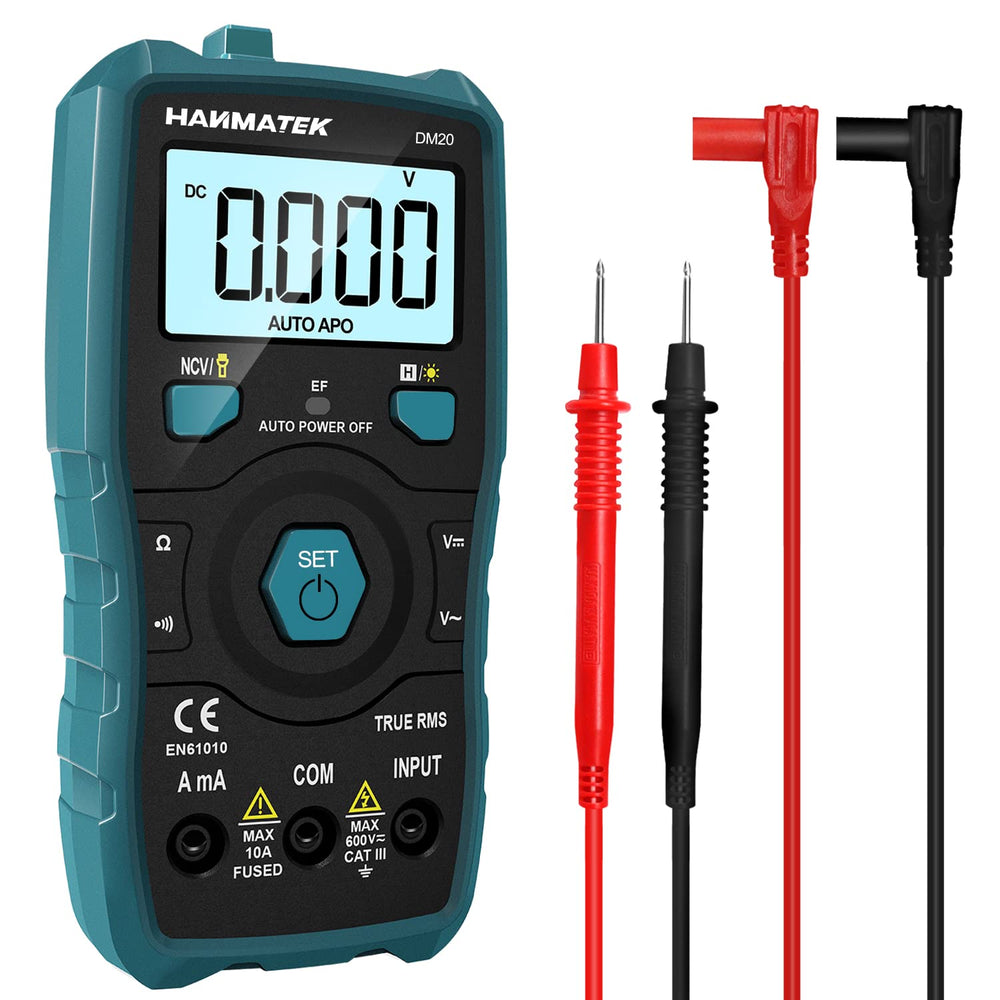 LinkMejor DM20 Digital Multimeter Auto-Ranging 6000 Counts Smart Electrical Tester with Non-Contact Voltage Function Safe Reliable for AC/DC Voltage Current Resistance Continuity Measurements