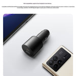 Xiaomi 100W 2-Port USB PD Car Charger Adapter USB-A+USB-C Support PD3.0 QC3.0 UFCS1.0 Fast Charging for iPhone 17 17Pro 16 Pro Max 15 14 13 for Huawei Mate XTs for OPPO for VIVo