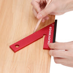 LinkMejor Aluminum Alloy Miter Square with Base 45 Degree Right Angle Ruler Miter Angle Corner Ruler Woodworking Measuring Tools