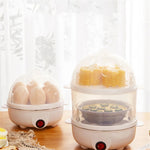 350W Electric Egg Cooker 7 Eggs Capacity 360° Steaming Multifunctional Food-grade Material Quick Heating for Breakfast