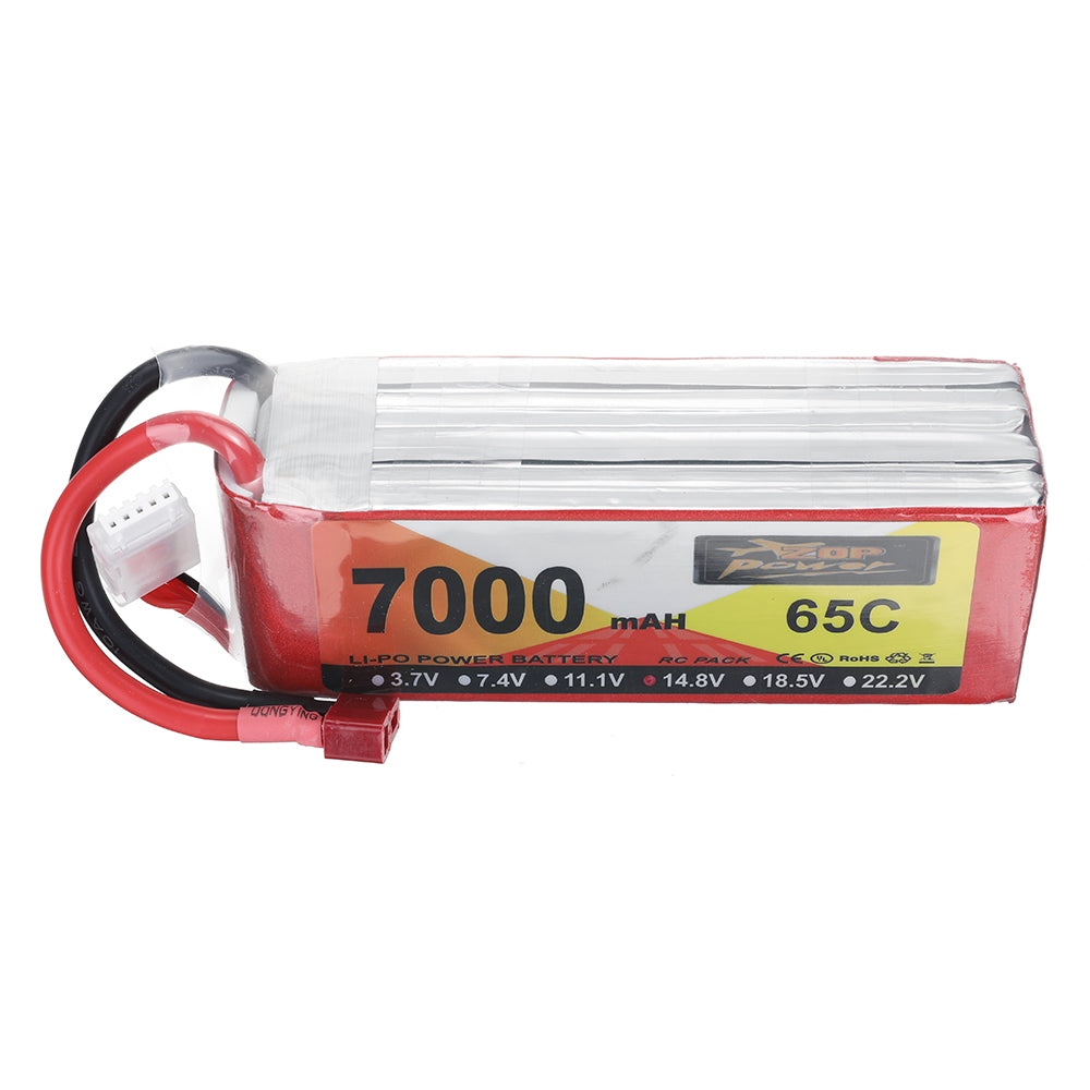 LinkMejor Power 14.8V 7000mAh 65C 4S LiPo Battery T Plug for RC Car