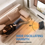 [US Direct] ECOWELL 18" Tower Heater for Indoor Use, 1500W Fast Heating Ceramic Electric Heater with Thermostat, 3 Modes, Tip-Over Protection, 60° Oscillating Portable Space Heater for Office Bedroom EHT180