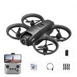 LinkMejor D16 WiFi FPV with Dual Camera 180° Electrically Adjustable Optical Flow Hover Automatic Obstacle Avoidance Circle Protection Kids Gifts 2.4G 4CH 6-Axis Remote Control RC Toys Drone Quadcopter RTF