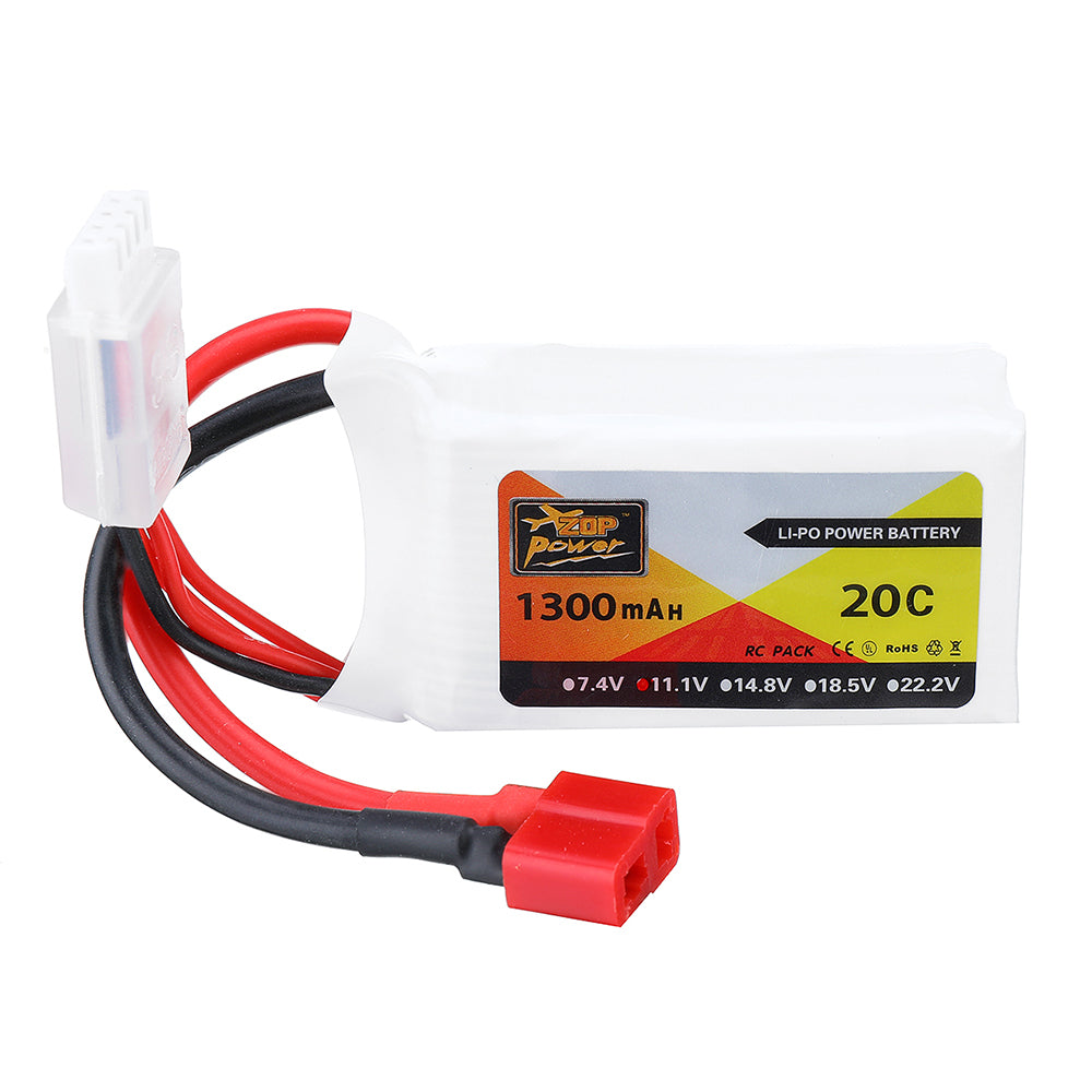 LinkMejor 11.1V 1300MAH 20C 3S Lipo Battery T Plug for RC Car