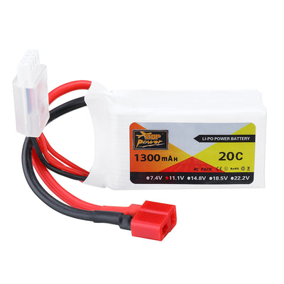 LinkMejor 11.1V 1300MAH 20C 3S Lipo Battery T Plug for RC Car