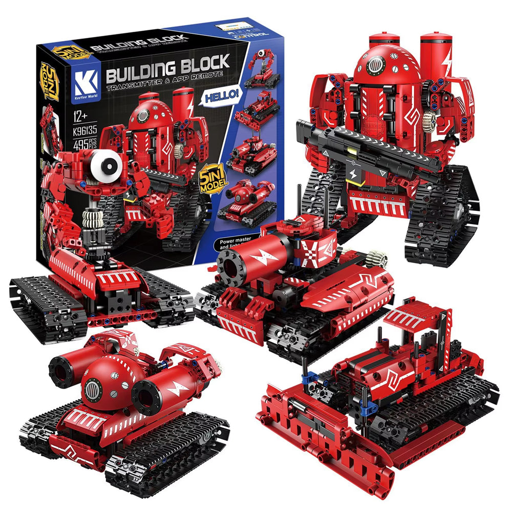 KY Blocks K96135 5-in-1 Robot APP/RC Creative Technical Educational Programming Toys Building Block Brick Assembly Kit Kids Christmas Gift