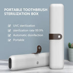 Tevorex Portable Toothbrush Sanitizer Long Battery USB Rechargeable Sterilizer Box Holder Cleaner for Home Travel