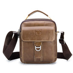 LinkMejor Genuine Leather Men's Messenger Bag Casual Crossbody Handbag Gift for Man Business Shoulder Bag