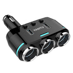 LinkMejor 12V-24V Car Power Socket Car Charger 2USB Charging Port 3.1A QC3.0 Fast Charger Cordless