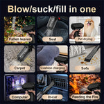 AJ-C1 2-in-1 Cordless Blower Vacuum and Air Duster 4000mAh Brushless Motor Rechargeable Turbo Fan Adjustable Speed for PC Keyboard Car Home Garden Camping