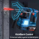 LinkMejor 185-LI for Bosch Professional Brushless Rotary Hammer SDS Plus 18V Impact Drill Powerful Motor Reduced Vibration Recoil Control Dust-Free Attachment Lightweight Design