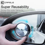 LinkMejor 2PCS Adjustable Car Mirror Blind Spot Mirror Auxiliary  Mirror HD 360° Wide Angle Crew Suction Cup