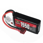 LinkMejor Power 7.4V 1550mAh 150C 2S LiPo Battery T Plug for RC Car