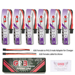 6Pcs LinkMejor 3.8V 300mAh 60C 1S LiHV Battery A30 Plug With Adapter Cable for BetaFPV Meteor65 Pro ELRS