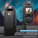 Y10 WiFi Back-clip Mini Sports Camera 4K HD Portable Digital Video Recorder Infrared Night Vision 180° Rotary Lens Police Body Sports Miniature Camcorder