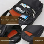 Men's Portable Business Casual Crossbody Bag Multi-compartment Lightweight Waterproof Nylon Shoulder Bag for Travel Daily Use