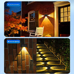 Elfeland LED Solar Wall Lamp 5 Lighting Modes Auto Solar Charging Waterproof Outdoor Courtyard Light for Garden Decoration