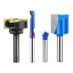 4pcs Straight Router Bit Set 1/4 Inch Shank Bottom Cleaning Slotting Cutter for Woodworking CNC MDF