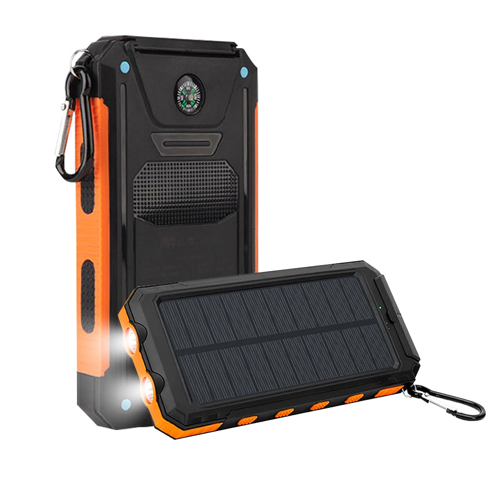 LinkMejor Portable 26800mAh Solar Power Bank Built-in Compass Waterproof 3 Mode LED Flashlight for Outdoor Camping Traveling Hiking