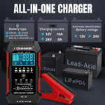 LinkMejor 12V 10A & 24V 5A Smart Automatic Battery Charger  & Pulse Repair Tool 100-240V/50-60Hz