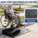 LinkMejor Pair 6 inch Rubber Curb Ramp Non-Slip Driveway Threshold Ramps With Textured Surface for DIY Car Maintenance Wheelchairs Lawn Mowers Motorcycles