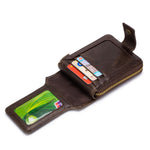 LinkMejor Genuine Leather Mens Wallet RFID Blocking Purse Multifunction Mini Coin Bag Card Holder Stylish Compact Money Clip for Everyday Use Secure Design
