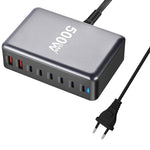 [GaN Tech]LinkMejor YMX-500W 500W 8-Port USB PD Charger 2USB-A+6USB-C PD QC Fast Charging Desktop Charging Station EU Plug US Plug for iPhone 16 16 Pro 15 14 13 Pro Max for Huawei Mate XT for Xiaomi 15pro for Samsung Galaxy Z Flip6