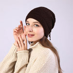 LinkMejor 2 In 1 Electric Heating Hat Scarf Rechargeable Thermal Washable Hat Soft Knitted Winter Warm Scarf for Head Neck
