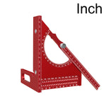 LinkMejor Adjustable 180 Degree Aluminum Alloy 3D Triangle Measuring Ruler Protractor Carpentry Square Metric Inch Scale CNC Scribing Tool