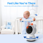 Smart WiFi Baby Monitor 5 Inch LCD Babyphone Video Camera Mobile App Control PTZ HD Night Vision Two-Way Audio Lullabies for Baby