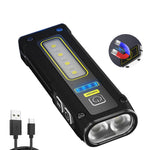 LinkMejor COB LED Flashlight 2000mAh 7Gear Double Light Source Flashlight Mini Torch Magnet Emergency Power Bank Portable Outdoor Camping Light