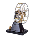 LinkMejor YH003 Vintage 4-Blades Heat Powered Thermal Stove Fan Stirling Engine Model Physics Science Discovery Experiment Gift Collection Toys