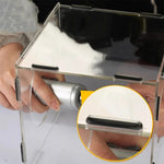 Clear Acrylic Grinding Dust Box Transparent Design 200x200x200mm 200x180x300mm Easy Assembly Polishing Buffing Engraving Dust Proof
