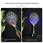 Tevorex 3000V Electric Mosquito Swatter 3-Layer Power Grid Dual Function Auto-Mosquito Attraction USB Fast Charging Portable Fly Killer Device with LED Light for Indoor Outdoor Use