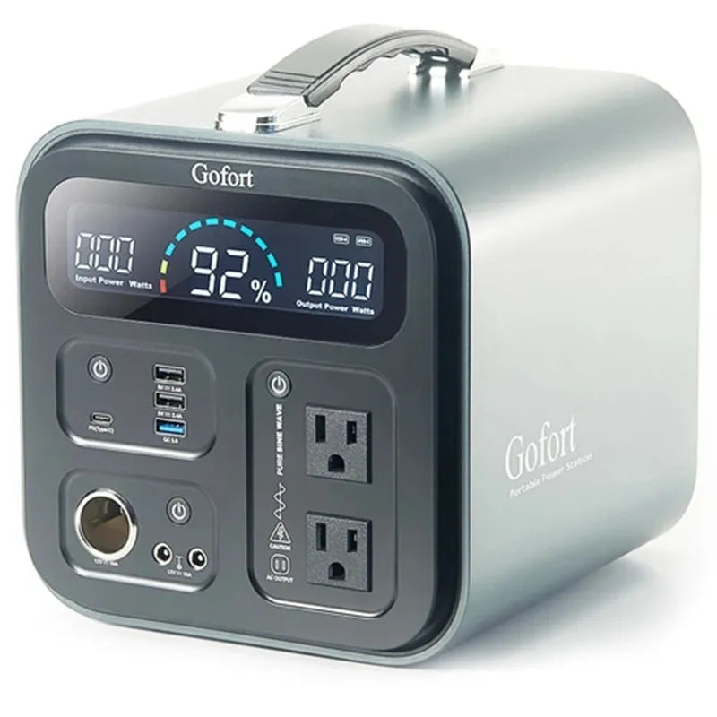 [USA Direct] Gofort UA550 550Wh 600W Portable Power Station 2x Pure Sine Wave AC110V Outlets Inverter Solar Generator for RV