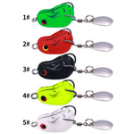 LinkMejor 5PCS 2.5cm Frog Fishing Lures Realistic Fisheye Bite Resistant Sharp Hook for Long Casting