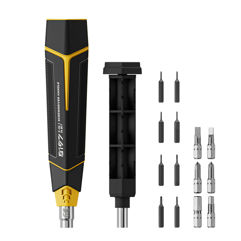 LinkMejor JM-8197 16-Piece CR-V Screwdriver Set with Phillips Slotted Tri-wing and Hex Bits Multi-Function Household Tool Kit