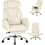 HOFFREE Criss Cross Office Chair with Footrest and  Adjustable Armrests & Headrest 90°-135° Back Adjustable Wide Seat Comfy Desk Ergonomic Office Chair
