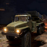 LinkMejor B36-2 1/16 2.4G 6WD RTR Rc Car Hail Rocket Launcher BM-21 Military Truck Rock Crawler Vehicle Models Toy Proportional Control